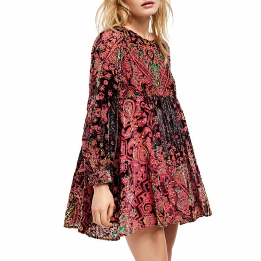 Free People Mirror Mirror Velvet Mini Dress